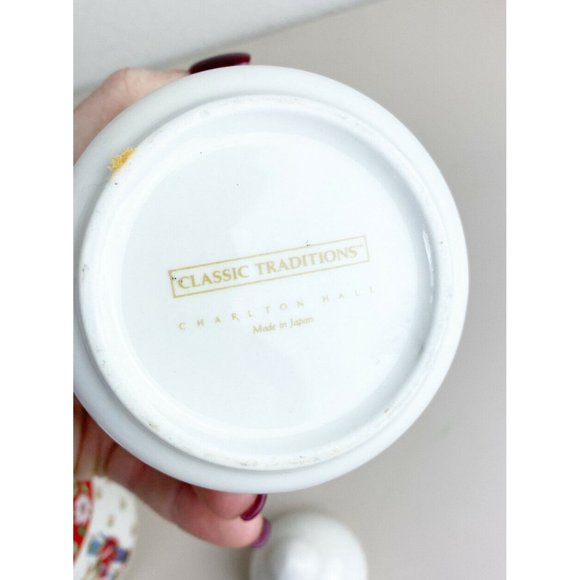 VTG Kobe Classic Traditions Charlton Hall Sugar Bowl & Creamer Set Christmas EUC - Picture 4 of 7